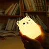 Color Change Cat Shape USB Rechargeable LED Silicone Soft Nightlight (Blue)