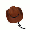 Adjustable Brown Pet Cowboy Hat, Size M - Dogs & Cats