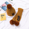 MZ8567 2 in 1 Children Knitted Hat Autumn And Winter Warm Baby Wool Hat + Children Scarf Neck Suit, Size: Free Size(Dark Yellow)