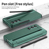 For Samsung Galaxy Z Fold5 Integrated PC + PU Phone Case with Pen / Pen Box(Green)