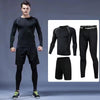 3pcs / Set Men Gym Running Clothes Set Long-Sleeved Quick-Drying Sports Suit, Size: XXXL(Elite)