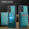 For Samsung Galaxy A13 5G JEEHOOD J06 British Style RFID MagSafe Card Bag PU Phone Case(Green)