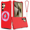 For Samsung Galaxy S25 Ultra 5G Wave Texture MagSafe Magnetic Liquid Silicone Phone Case(Red)