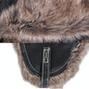 Autumn Winter Imitation Leather Outdoor Ride Hat Ear Protection Pilot Hat, Size: XL About 58-60cm(Black)