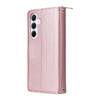 For Samsung Galaxy A35 Nine-card Slots Zipper Wallet Bag Leather Phone Case(Rose Gold)