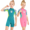 DIVE & SAIL M150656K Children Diving Suit 2.5mm One-piece Warm Swimsuit Short-sleeved Cold-proof Snorkeling Surfing Anti-jellyfish Suit, Size: S(Green)