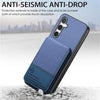 For Samsung Galaxy A13 4G Twill Fabric Leather Vertical Flip RFID Card Bag Phone Case(Blue)