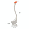 Bathroom Household Soft Bristle Elbow Toilet Cleaning Brush With Base(White)