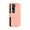 For vivo V40 Lite 4G / 5G IDN Skin Feel Calf Texture Card Slots Leather Phone Case(Pink)