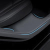 For Tesla Model Y Rear Door Built-In Sill Strip Rear Seats Anti-Kick Leather Protective Pad(Carbon Fiber)