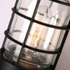 Retro Industrial Cage Wall Lamp Attic Interior Lighting Iron Copper Wall Lamp without Bulb(Black)