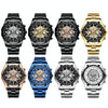 BINBOND S033 Hollowed Mechanical 30m Waterproof Luminous Quartz Watch, Color: Full Gold-Black-Gold