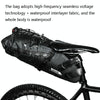 Rhinowalk RK19511 Full Waterproof Bicycle Saddle Tail Bag Big Capacity Road Bike Bag, Colour: RK19511 Black 10L