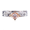 Rose Flower with Diamond Wedding Ring for Women, Ring size:5