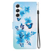 For Samsung Galaxy A05s Crystal Texture Colored Drawing Leather Phone Case(Blue Butterflies)