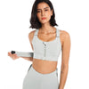 Super Supportive Sport Bra Front Zipper Tights Crop Top Yoga Vest, Size: XXXXXL(Blue)