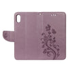 For iPhone XR Embossed Butterfly Pattern Horizontal Flip Leather Case with Card Slot & Holder & Wallet & Lanyard (Purple)