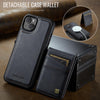 For iPhone 13 AutSpace A12 MagSafe Magnetic RFID Card Bag Phone Case(Black)