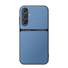 For Samsung Galaxy M35 5G Litchi Leather Magnetic Full Coverage Shockproof Phone Case(Blue)