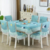 Home Dining Table/Chair Non-Slip Cover, Size: 1 Chair Cover+1 Back Cover(Triangular Green)