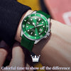 OLEVS 6650 Men Luminous Waterproof Silicone Strap Mechanical Watch(Green)