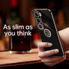 For vivo V40 Lite 5G XINLI Straight Edge 6D Electroplate TPU Phone Case with Ring Holder(Hawthorn Red)