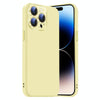 For iPhone 14 Pro Nano Lens Cover Liquid Silicone Phone Case(Yellow)