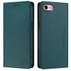 For iPhone 7 / 8 / SE 2022 RC01 Dual-Folded Magnetic Suction RFID Leather Phone Case(Dark Green)