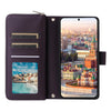 For Samsung Galaxy A24 Nine-card Slots Zipper Wallet Bag Leather Phone Case(Dark Purple)