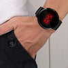 Touch Screen Unisex LED Digital Watch Wristwatch Timepiece Silicon Strap ( Black )(Black)