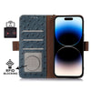 For Samsung Galaxy A36 Ostrich Pattern Genuine Leather RFID Phone Case(Blue)