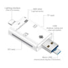 NK-208 3 in 1 i-Flash TF Card / SD Card Reader For 8 Pin + USB 2.0 + Micro USB Devices(White)