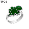 5 PCS Temperature Sensitive Discoloration Adjustable Open Ring(Little Dinosaur)