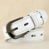 ZK--049 Double-stitched Hollow Pin Buckle Belt, Length: 115cm(White)