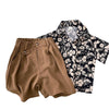 Boys Floral Shirt + Shorts Pants Set Summer Thin Children Short-sleeved Shirt, Size: 140cm