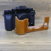 For FUJIFILM X-T5 1/4 inch Thread PU Leather Camera Half Case Base (Brown)