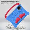 For Samsung Galaxy Tab S9 FE Boxing Series Kickstand EVA Shockproof Tablet Case with Shoulder Strap(Blue Red)