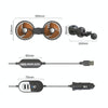 F6207 Car Rear Seat Zip Lock USB Double Head Fan, Model: Cigarette Lighter with USB