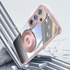 For Samsung Galaxy S25 5G 360 Holder MagSafe Acrylic Hybrid TPU Phone Case(Pink)