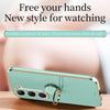 For vivo V40 Lite 5G XINLI Straight Edge 6D Electroplate TPU Phone Case with Ring Holder(Mint Green)