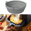 Air Fryer Silicone Baking Tray Folding Cake Baking Tray Baking Pad, Size: 8.5 Inches(Grey)