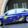 2 PCS/Set D-72 Butterfly Love Flower Pattern Car Modified Decorative Sticker(Yellow)
