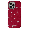 For iPhone 15 Pro Max Christmas Series Frosted PC Hybrid TPU Leather Phone Case(Snowflakes)