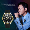 OLEVS 6650 Men Luminous Waterproof Silicone Strap Mechanical Watch(Black + Gold)