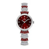 BS Bee Sister  FA1700 Diamond Inlaid Ladies Watch Symphony Wrist Watch(Silver -red)