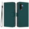 For Samsung Galaxy A56 5G Skin Feel Solid Color Leather Phone Case with Lanyard(Dark Green)