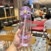 Student Portable Bouncing Straw Large Capacity Drop Resistant Plastic Cups, Style: 800ml Purple