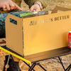Outdoor Portable Foldable Picnic Stove Thickened Windproof Windshield Camping Cassette Stove Head Covering Plate(Khaki)