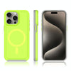 For iPhone 12 Pro Max Shockproof MagSafe Armor PC Hybrid TPU Phone Case(Fluorescent Green+Gray)