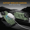 For iPhone 14 Plus Lens Holder MagSafe Phone Case(Army Green)